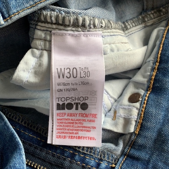 TopShop MOTO Jamie Side Stripe Cropped 30 - Picture 8 of 9